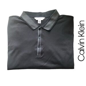 Calvin Klein Button-front‎ Short Sleeve Shirt/Decorative Collar+Cuffs - Size L